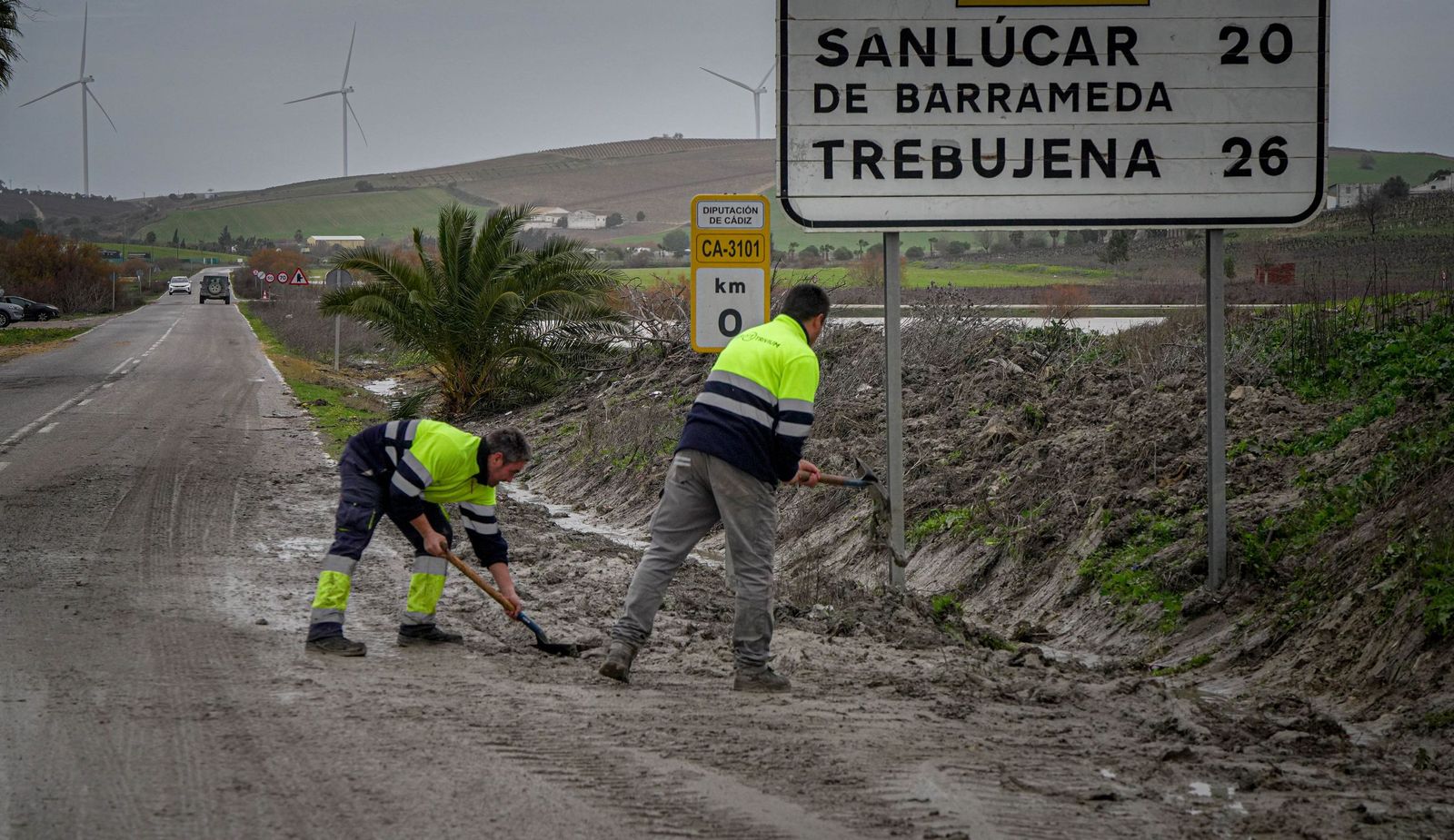 Imágenes de los efectos del temporal Kristin a su paso por Jerez