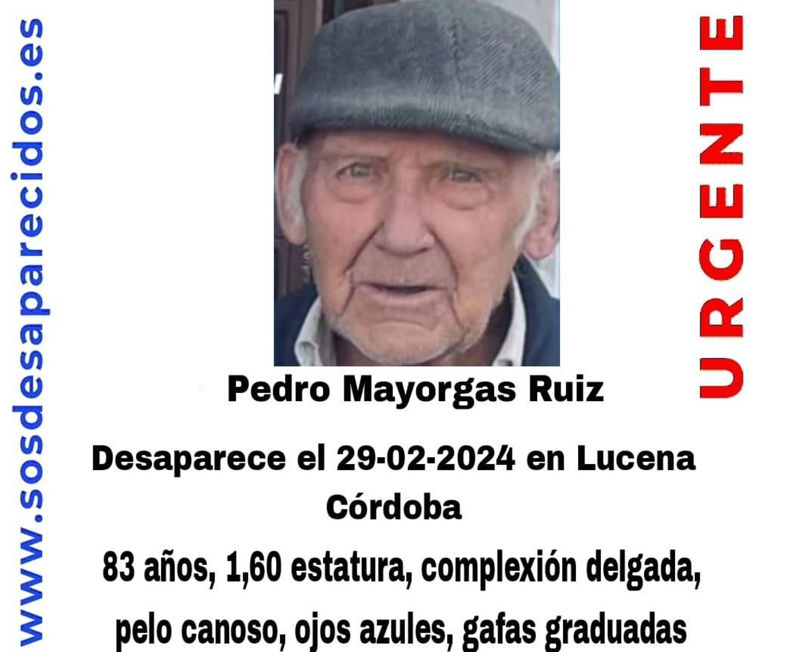 Foto del hombre desaparecido en Lucena.