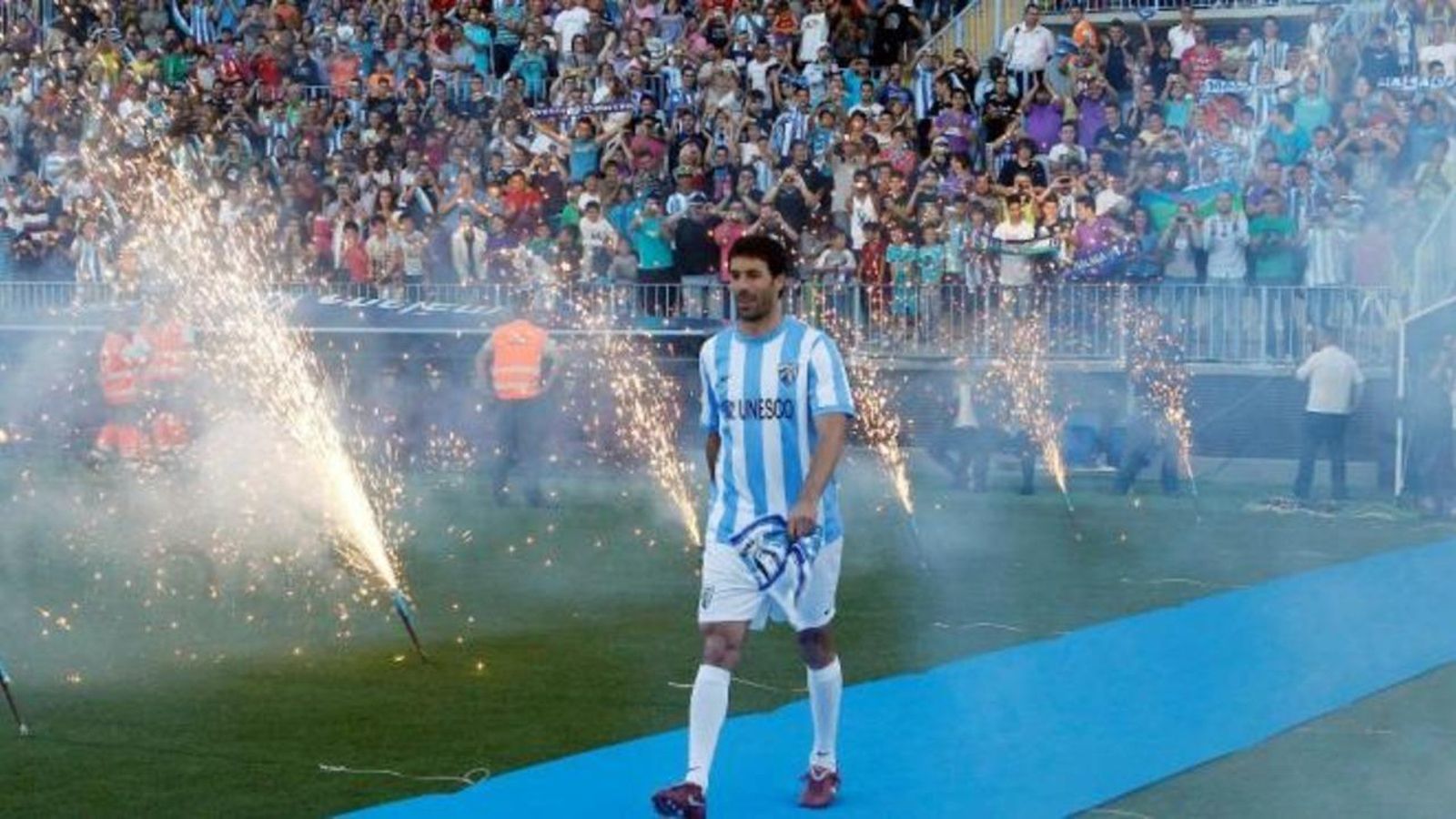 Van Nistelrooy, en su presentación con el Málaga.