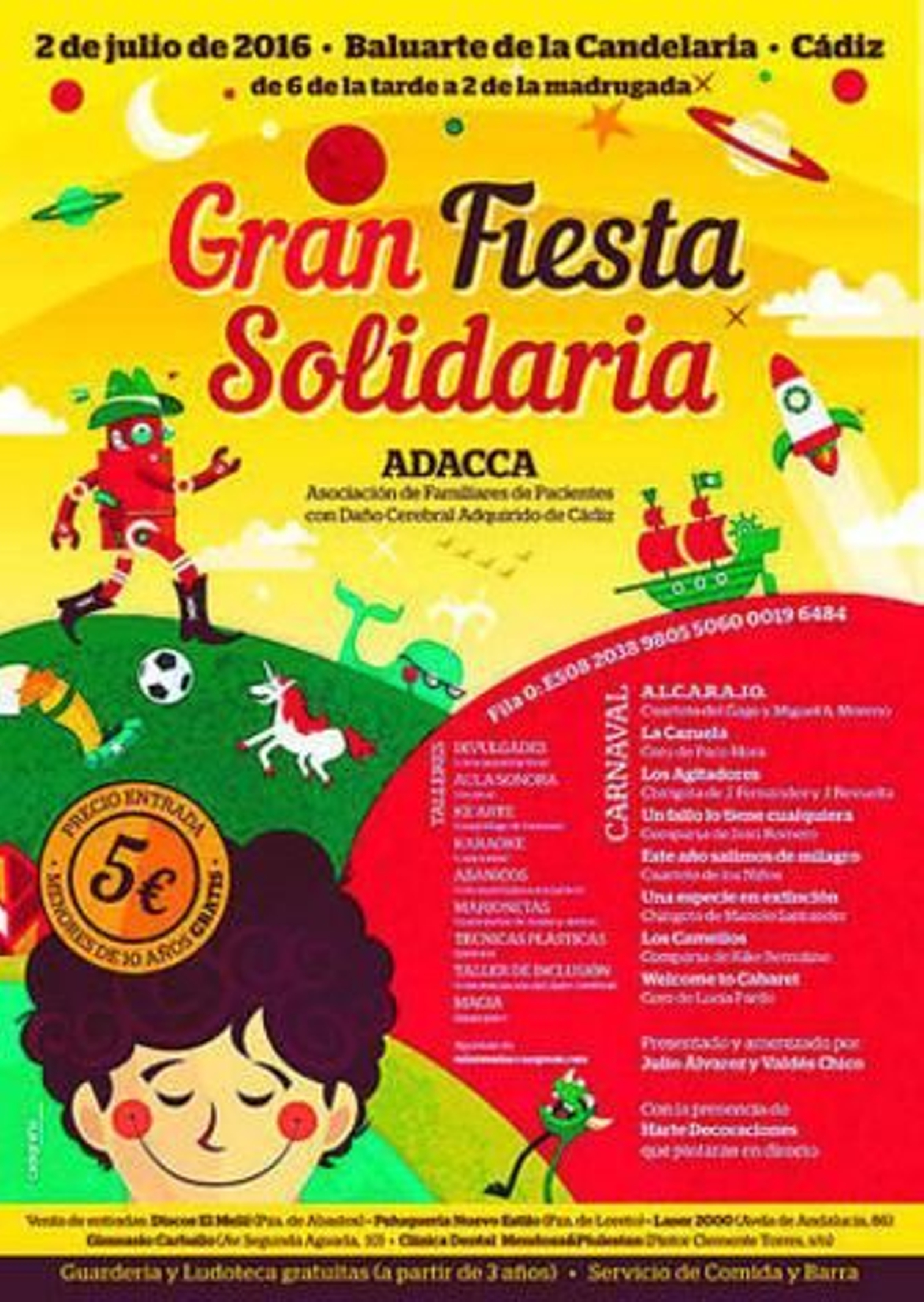 El cartel del festival de la fiesta solidaria de Adacca.