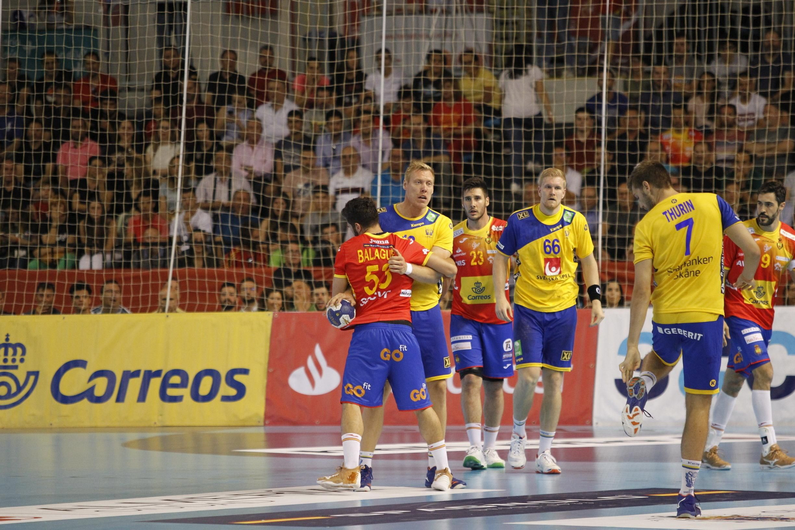 Fotogalería España-Suecia. Balonmano. Palacio Juegos Mediterráneos. Almería
