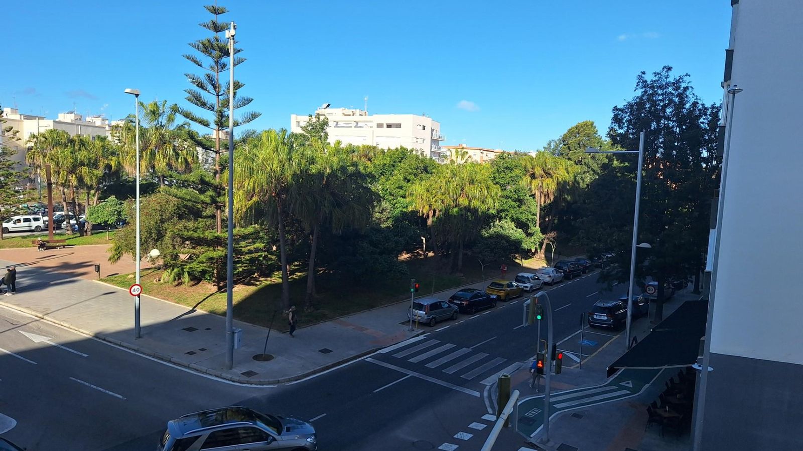 Vista del Parque Cinco Continentes desde la terraza de una de las viviendas.