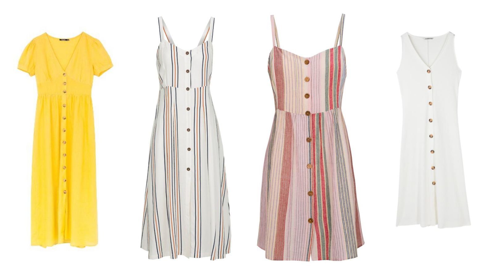 De izquierda a derecha: Bershka, Pull & Bear, Pull & Bear, Stradivarius,