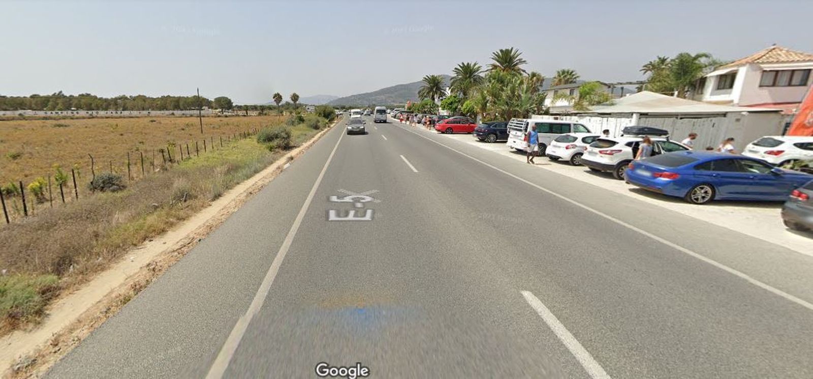 Lugar aproximado en el que se ha registrado el accidente en la N-340.