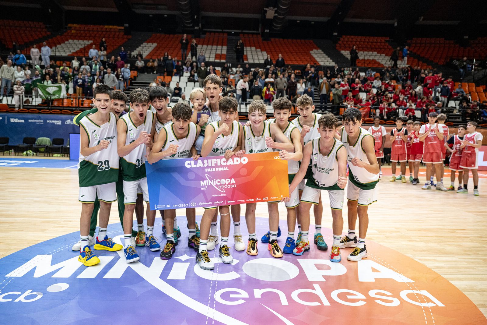 La celebración del Unicaja por acceder a la Minicopa
