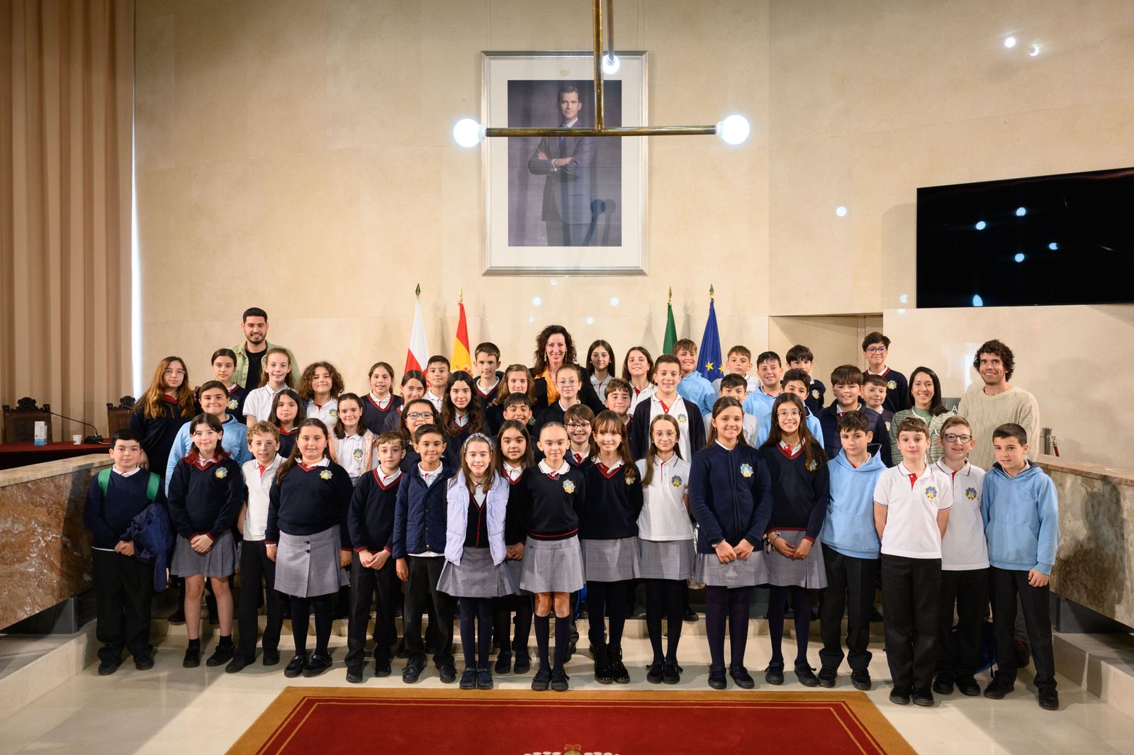 Los alumnos de Divina Infantita en el Salón de Plenos del Ayuntamiento de Almería