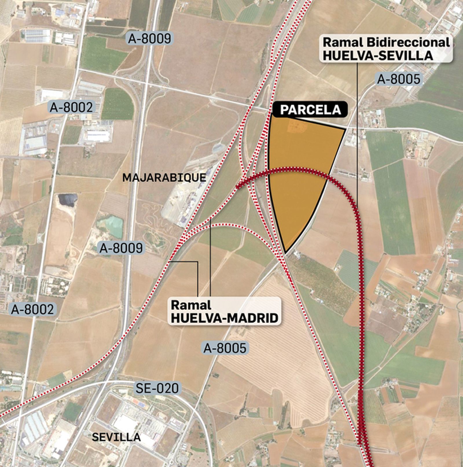 Trazado AVE Sevilla-Huelva