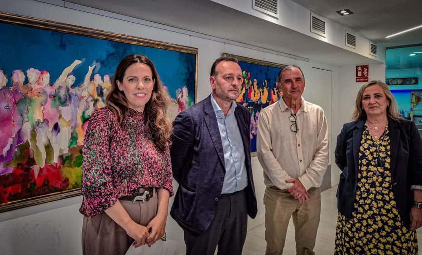 De izquierda a derecha, Belén González, Sergio González, Jerónimo Ruiz y Carmen de Lara en la galería Luis Gonzalo de Cádiz..