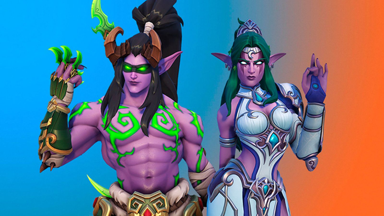 Illidan Genji y Tyrande Symmetra.