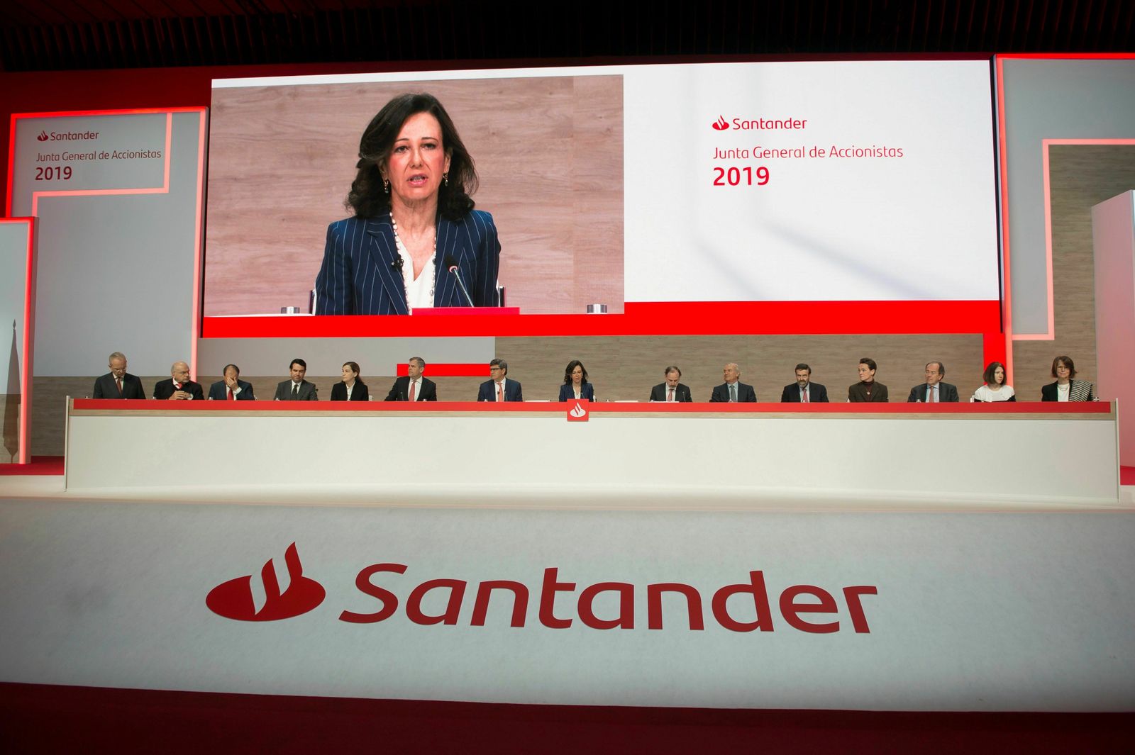 Ana Botín, durante la junta de accionistas de Banco Santander