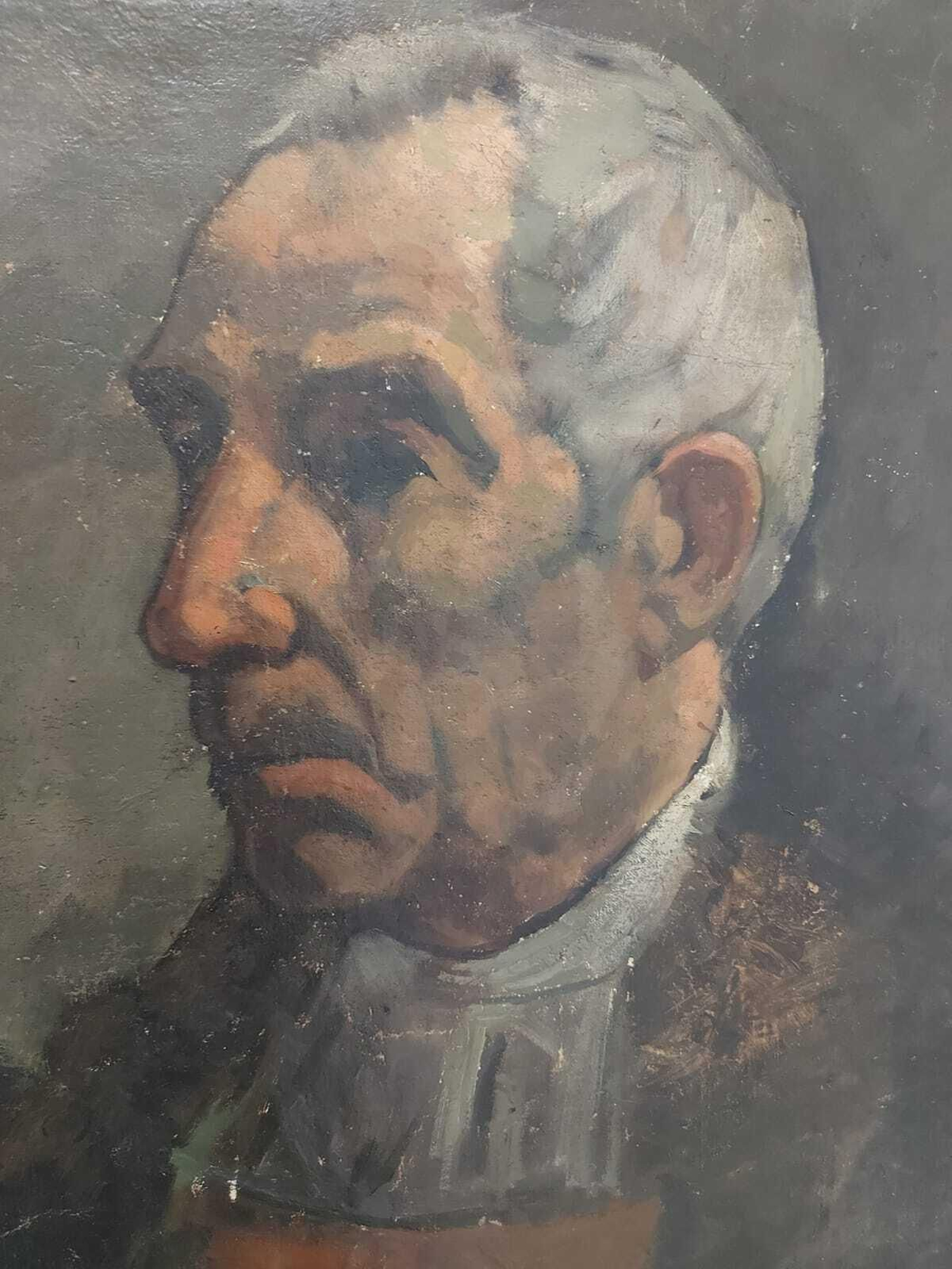 Detalle del retrato cuya posible autoría es de Ignacio Zuloaga.