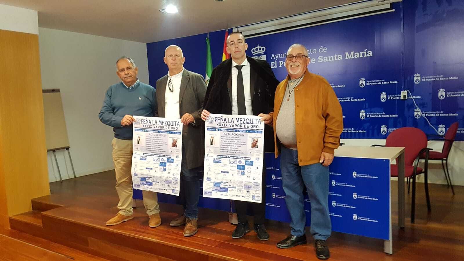 La presentación del cartel que anuncia el Vapor de Oro de la peña La Mezquita.