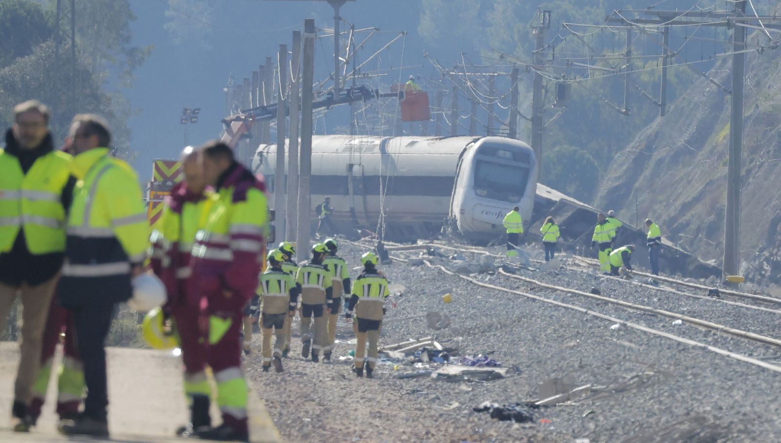 Zona cero del accidente ferroviario de Adamuz