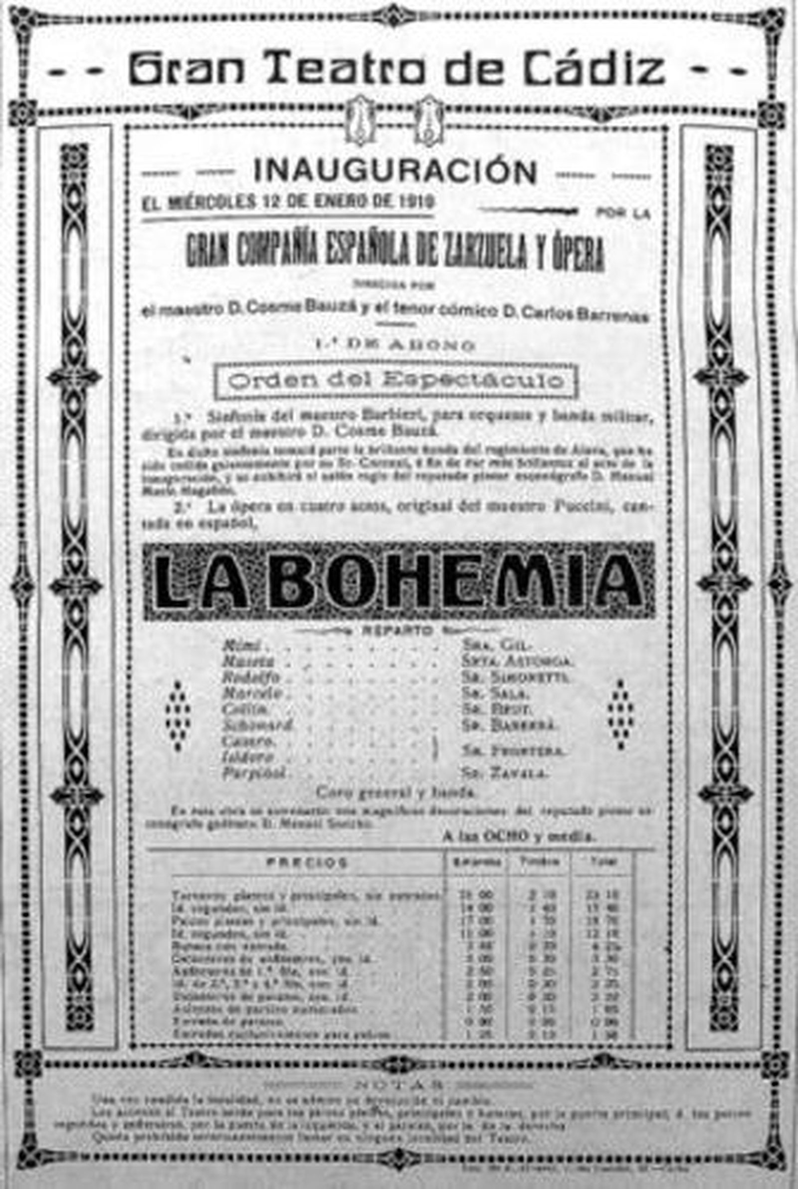 Con entradas desde 1910
