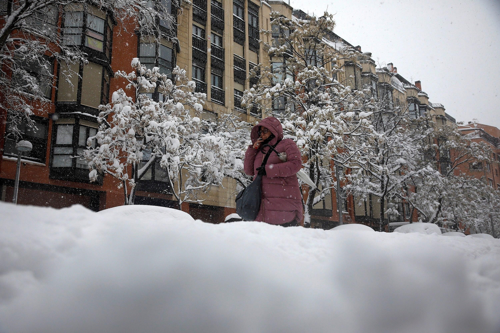 El segundo día del temporal 'Filomena' en imágenes: más nieve y caos