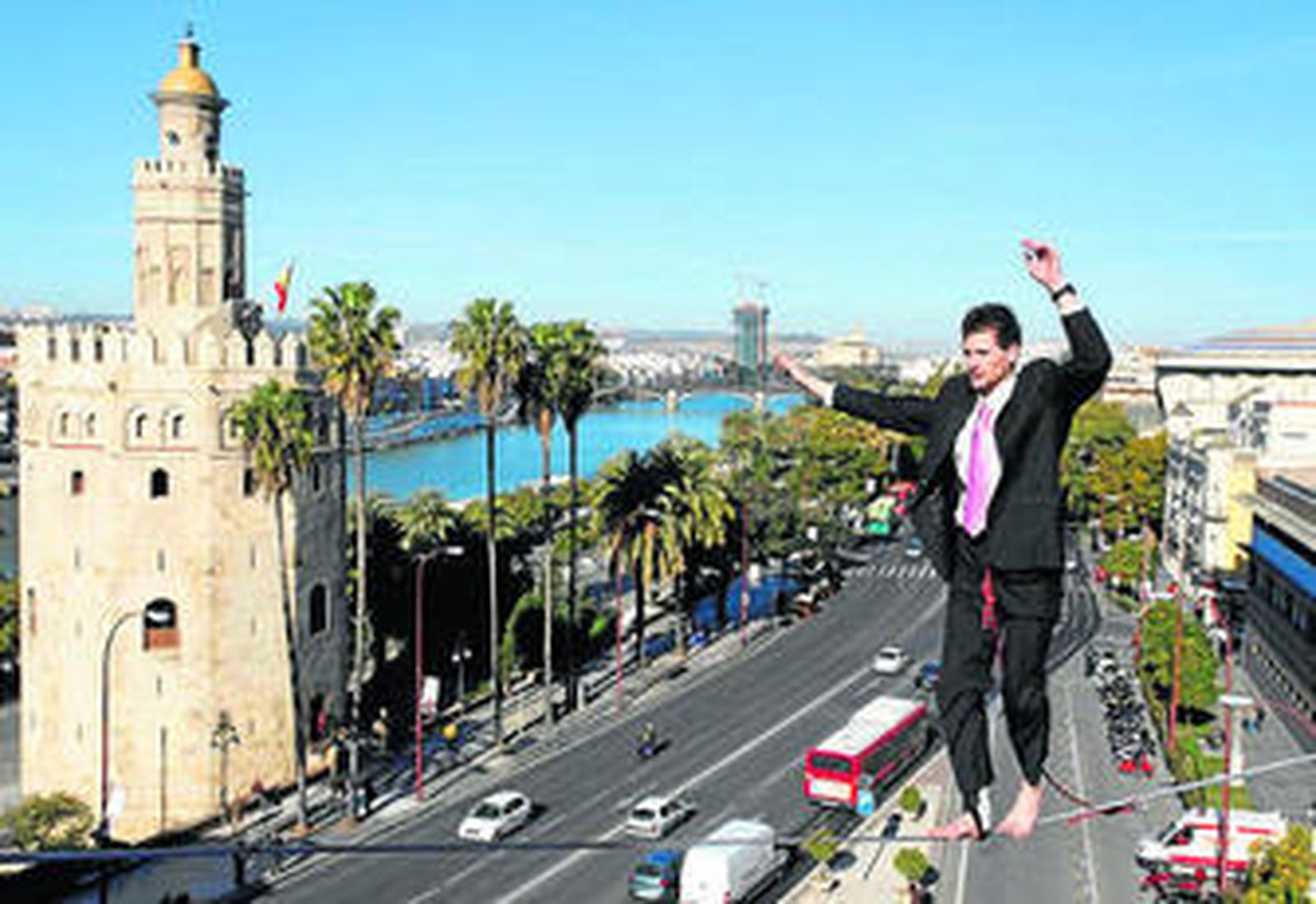 Julien Millot, durante su demostración de acrobacia en el aire.
