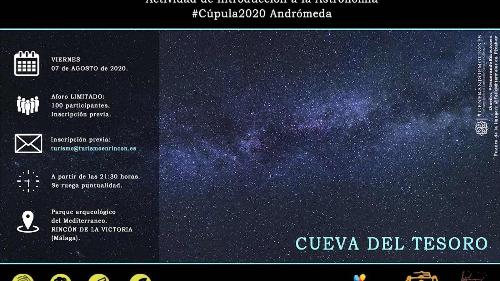 Cartel de la actividad de introducción a la astronomía en Rincón de la Victoria.