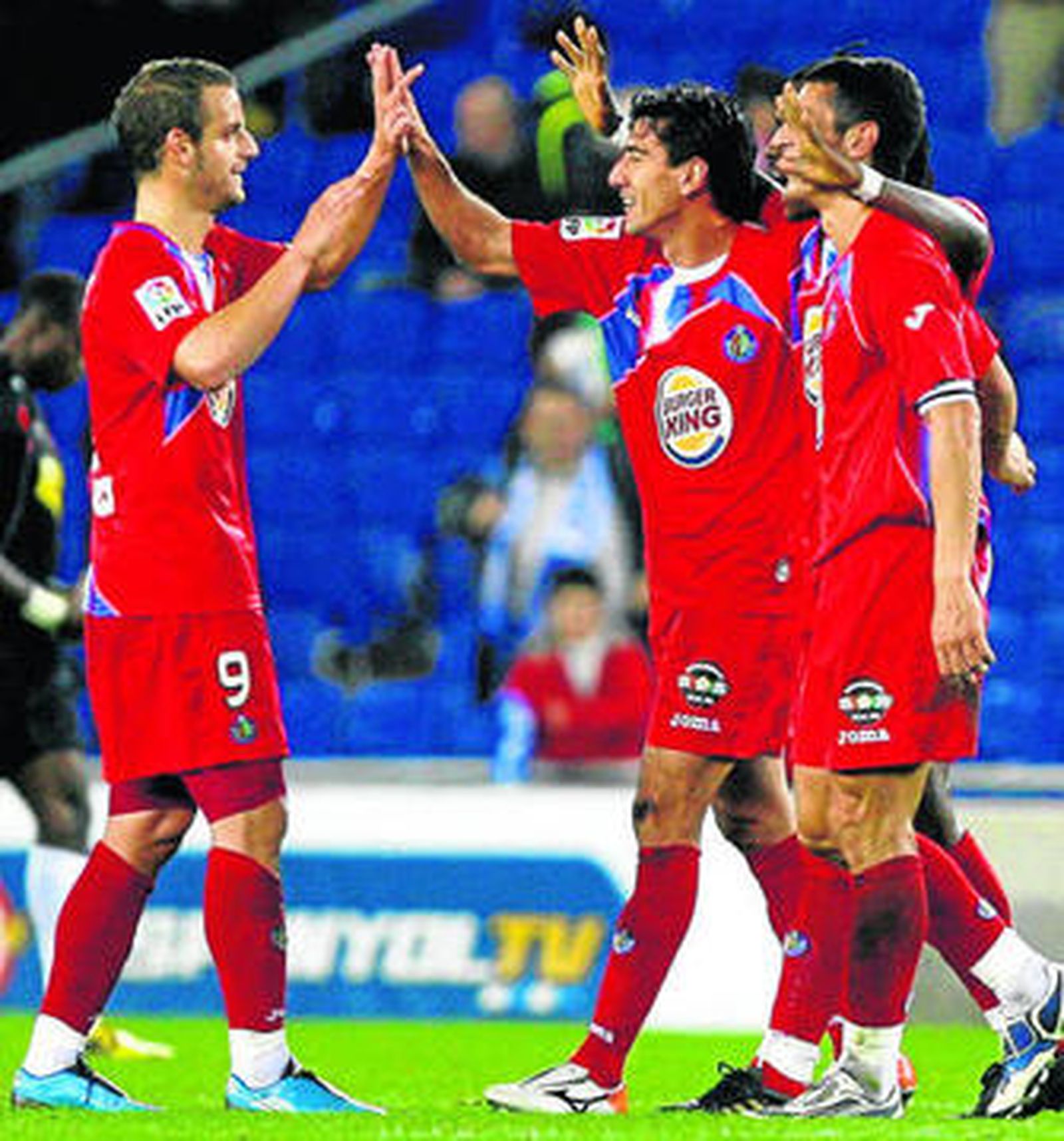 Pedro Ríos celebra su primer gol en Primera, conseguido el pasado domingo ante el Espanyol.