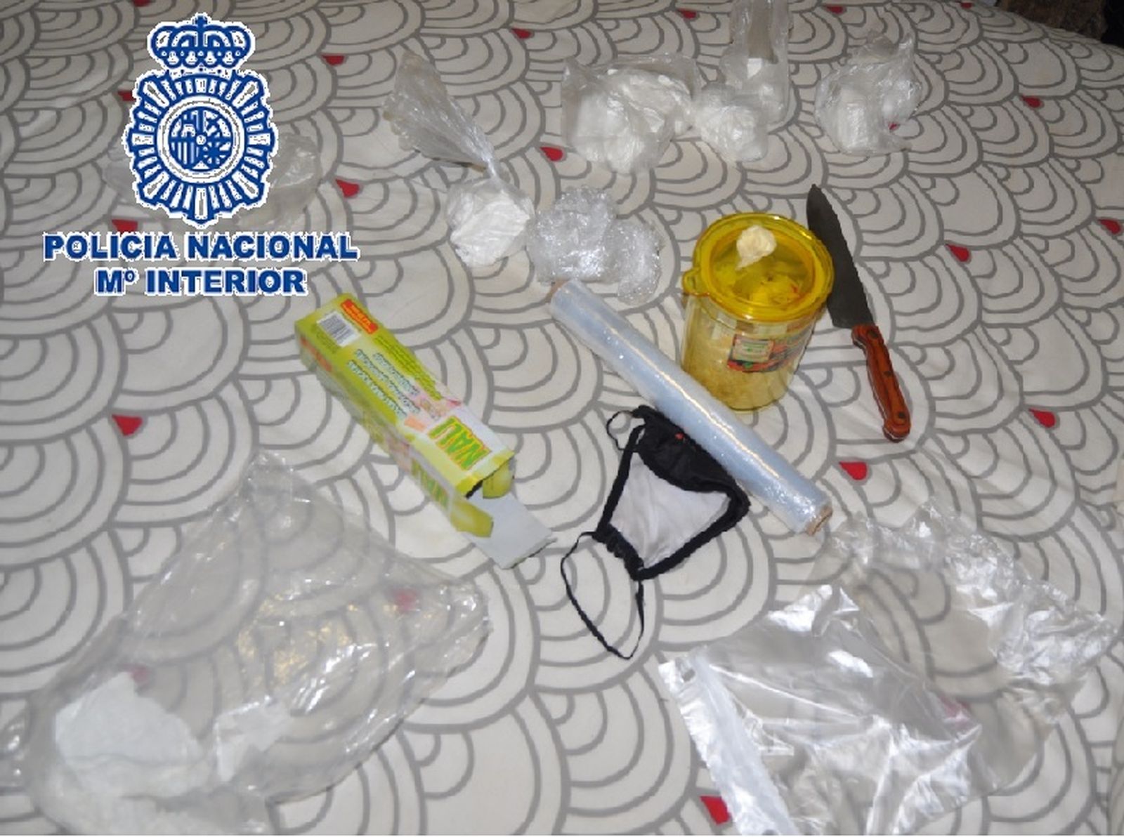 Cocaína intervenida durante la operación.