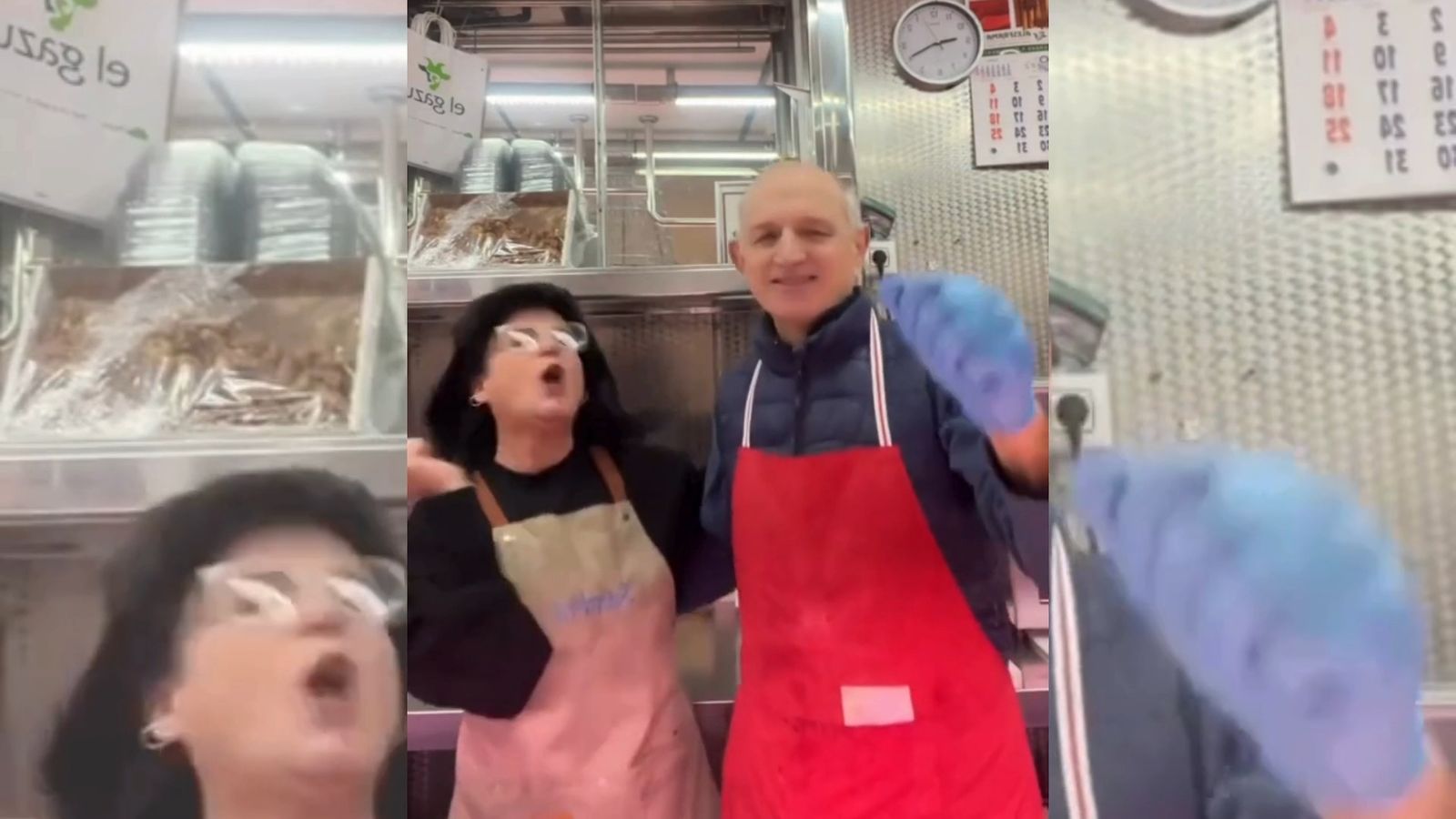 El bailoteo entre Sandra y ‘El Chato’ demuestra que la cuesta de enero no existe en el mercado de Algeciras