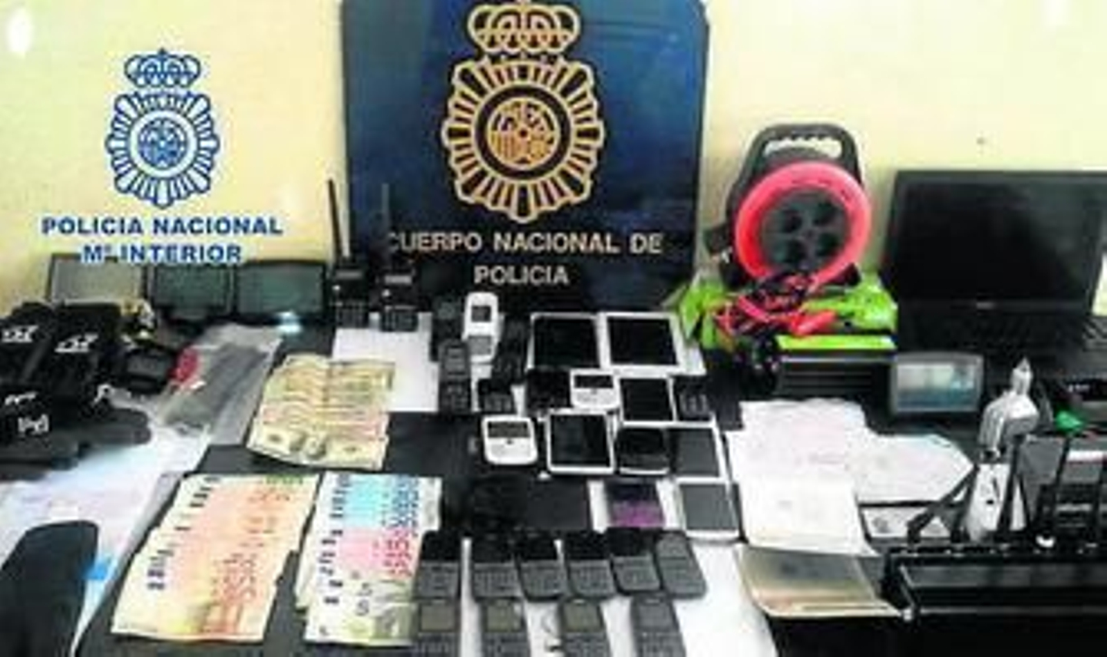 Imagen del material desarticulado por la Policía Nacional.