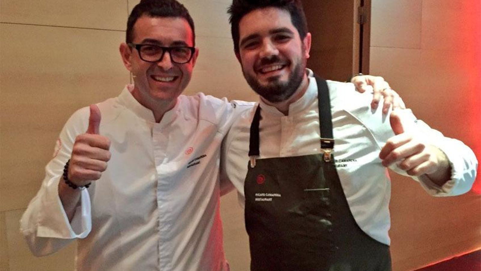 Ricard Camarena y Pedro Aguilera en un congreso de cocina