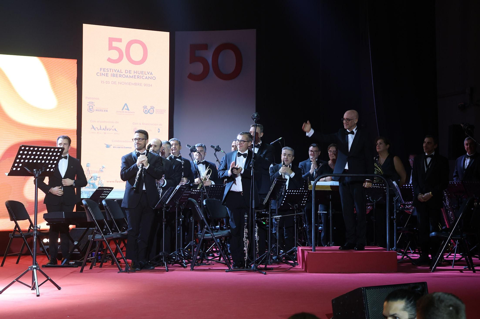 Imágenes de la gala de clausura de la 50 edición del Festival de Huelva Cine Iberoamericano con la entrega del Colón de Oro a la película 'Retrato de um certo oriente' y el Premio Ciudad de Huelva al actor José Coronado