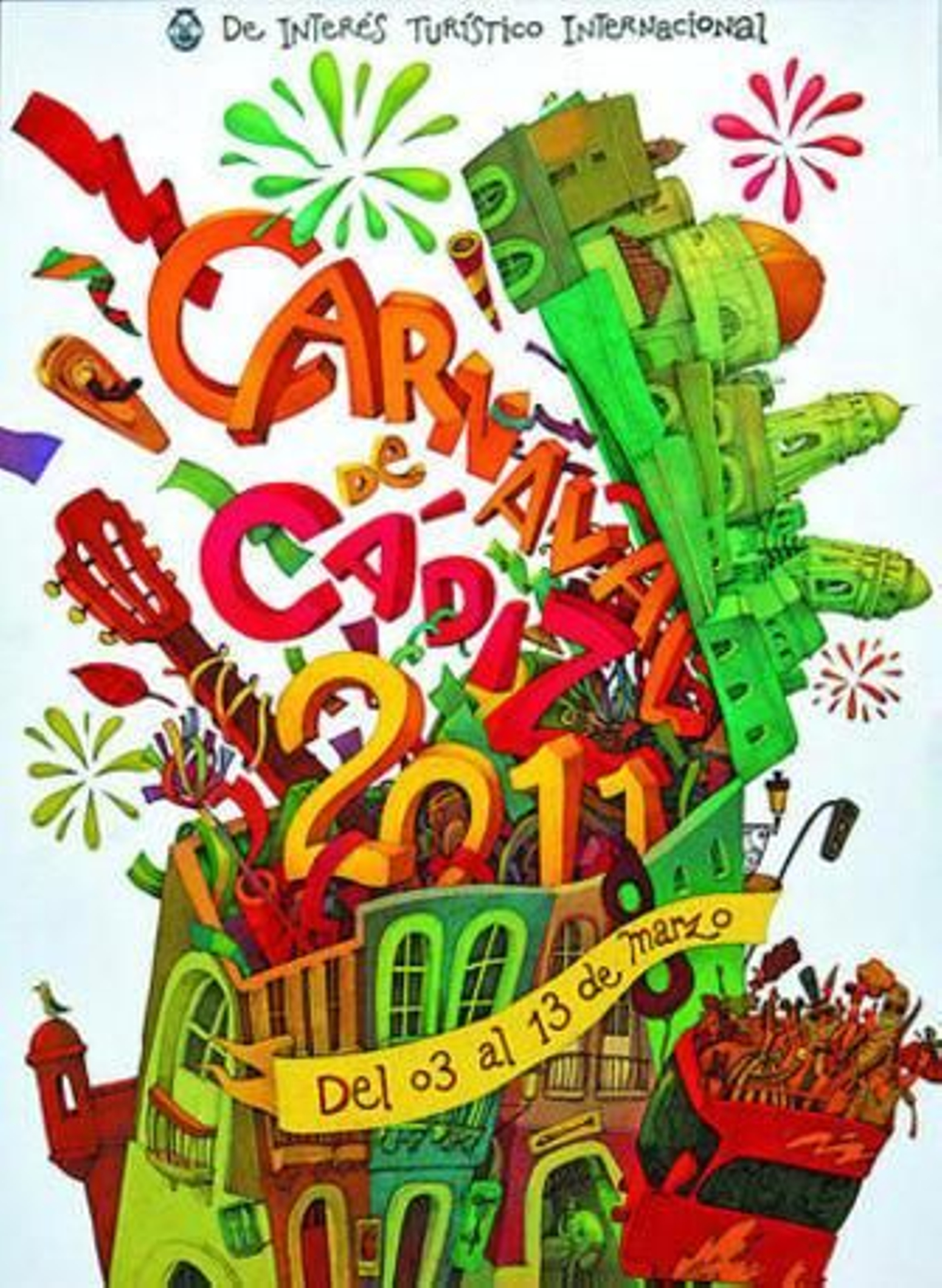 El cartel que anunciará el Carnaval de Cádiz 2011.