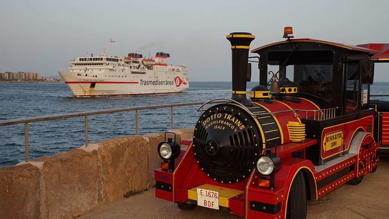 El tren en el puerto.