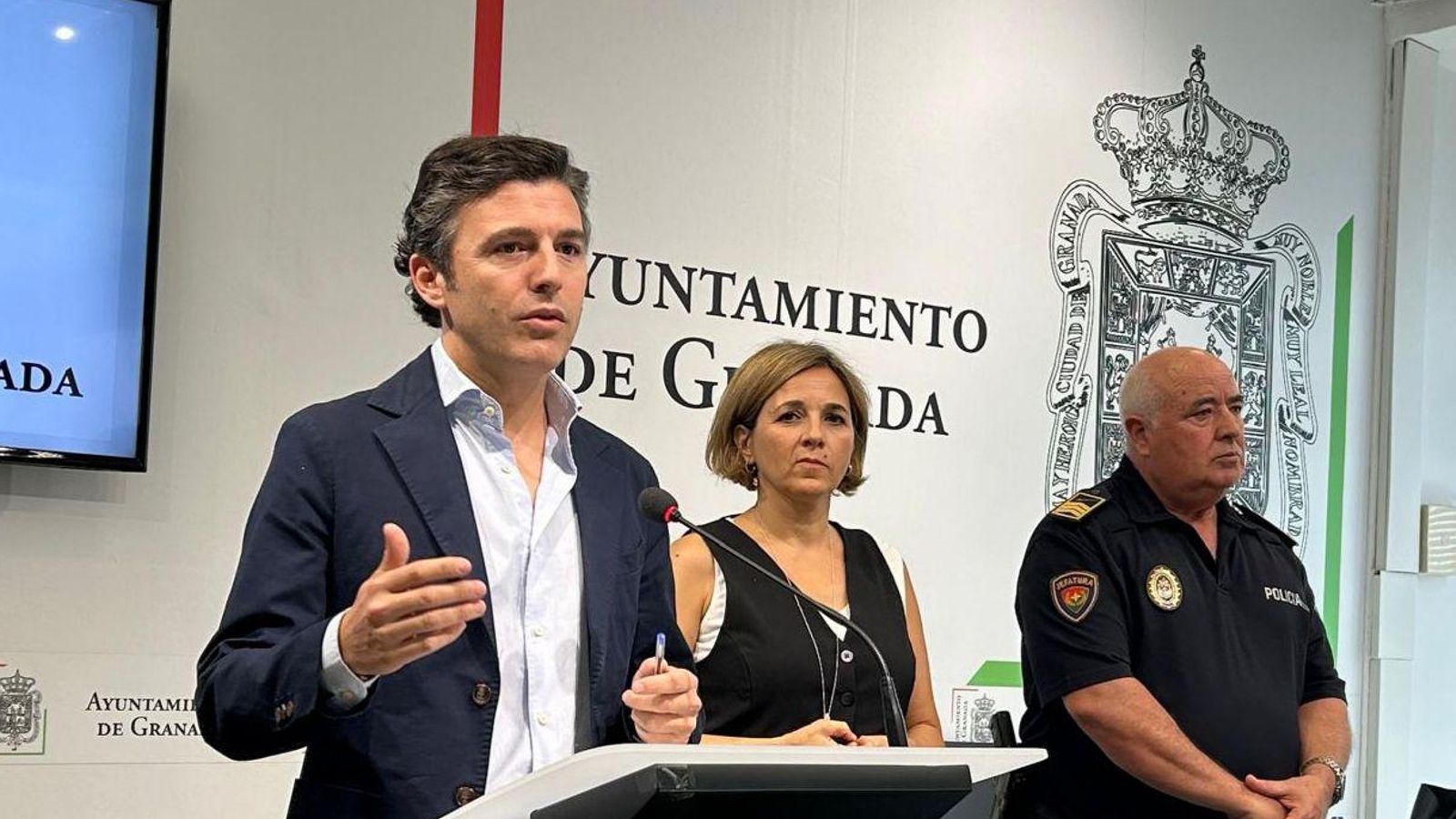 Rueda de prensa ofrecida en el Ayuntamiento de Granada para desgranar las cifras