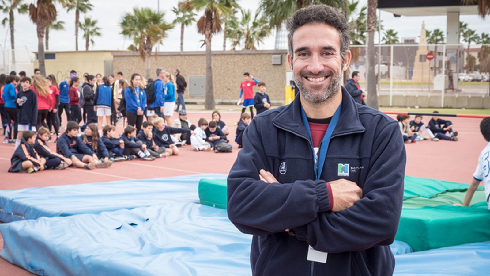 Enrique Jódar, ayer en las instalaciones municipales Manuel Irigoyen, donde se desarrollaron las pruebas de atletismo de la Olimpiada Marianista.