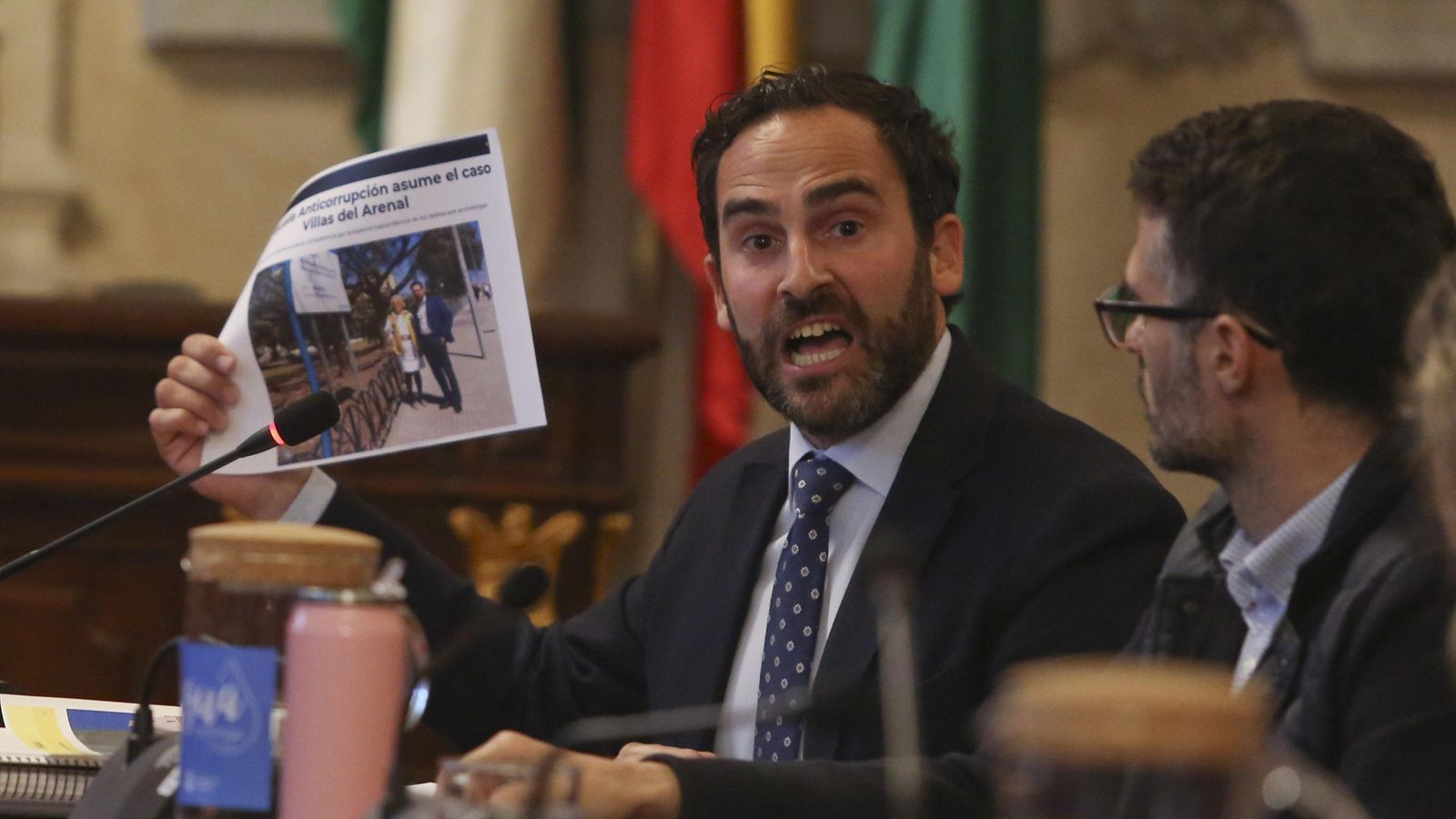 El portavoz del PSOE, Daniel Pérez, en una de sus intervenciones.