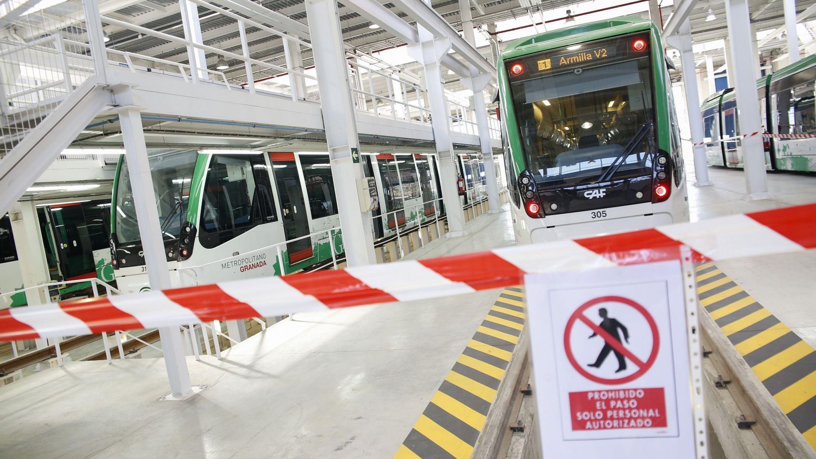 Imagen de archivo de las cocheras del Metro de Granada