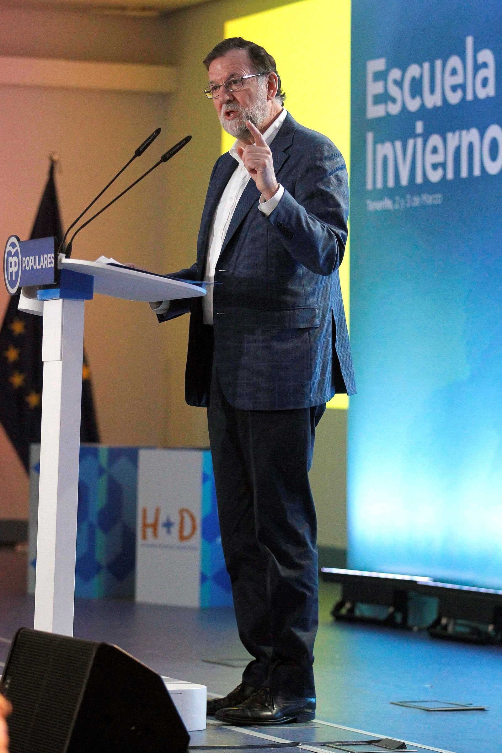 El presidente del Gobierno y del PP, Mariano Rajoy, ayer en Tenerife.