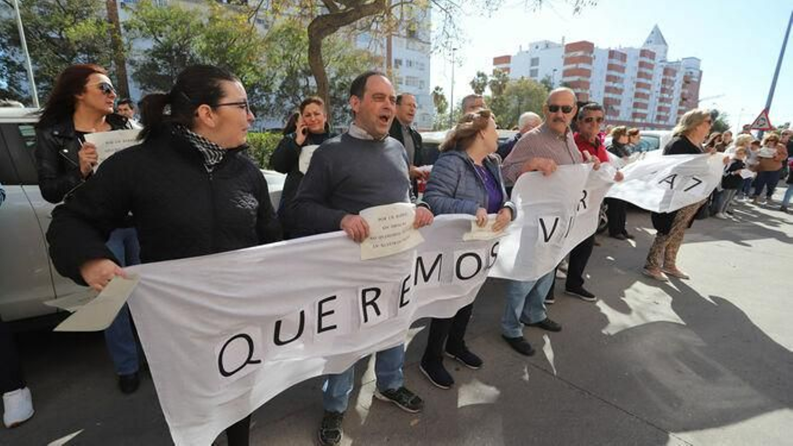 Una de las concentraciones de los vecinos de Costa de la Luz