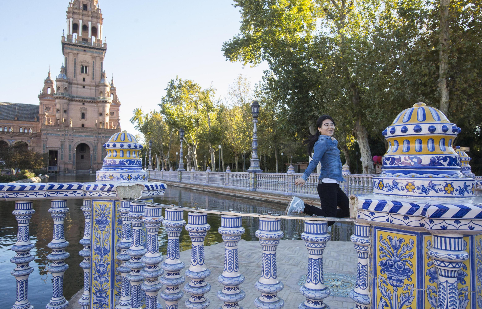Destrozos en la Plaza de España