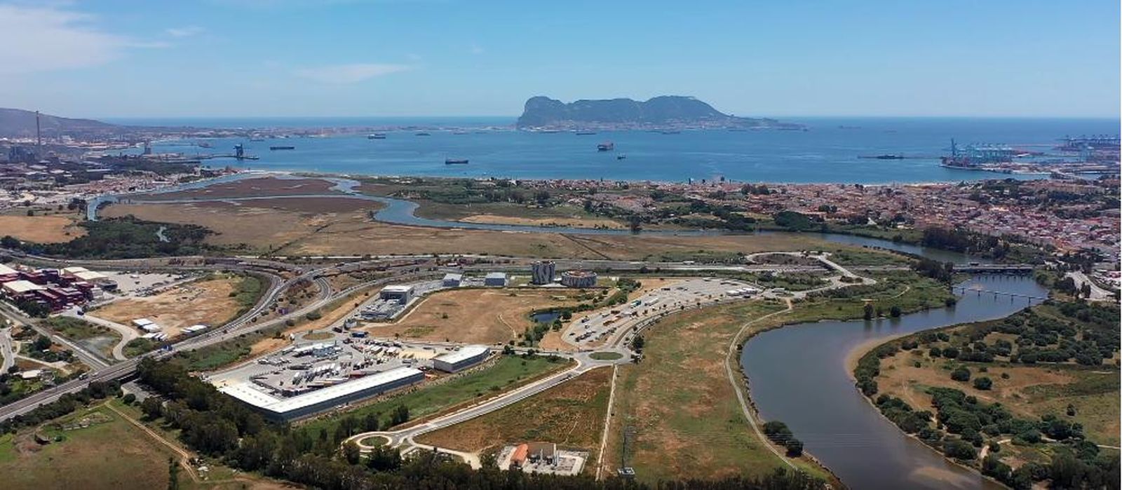 Vista aérea del Recinto fiscal de la Bahía de Algeciras.
