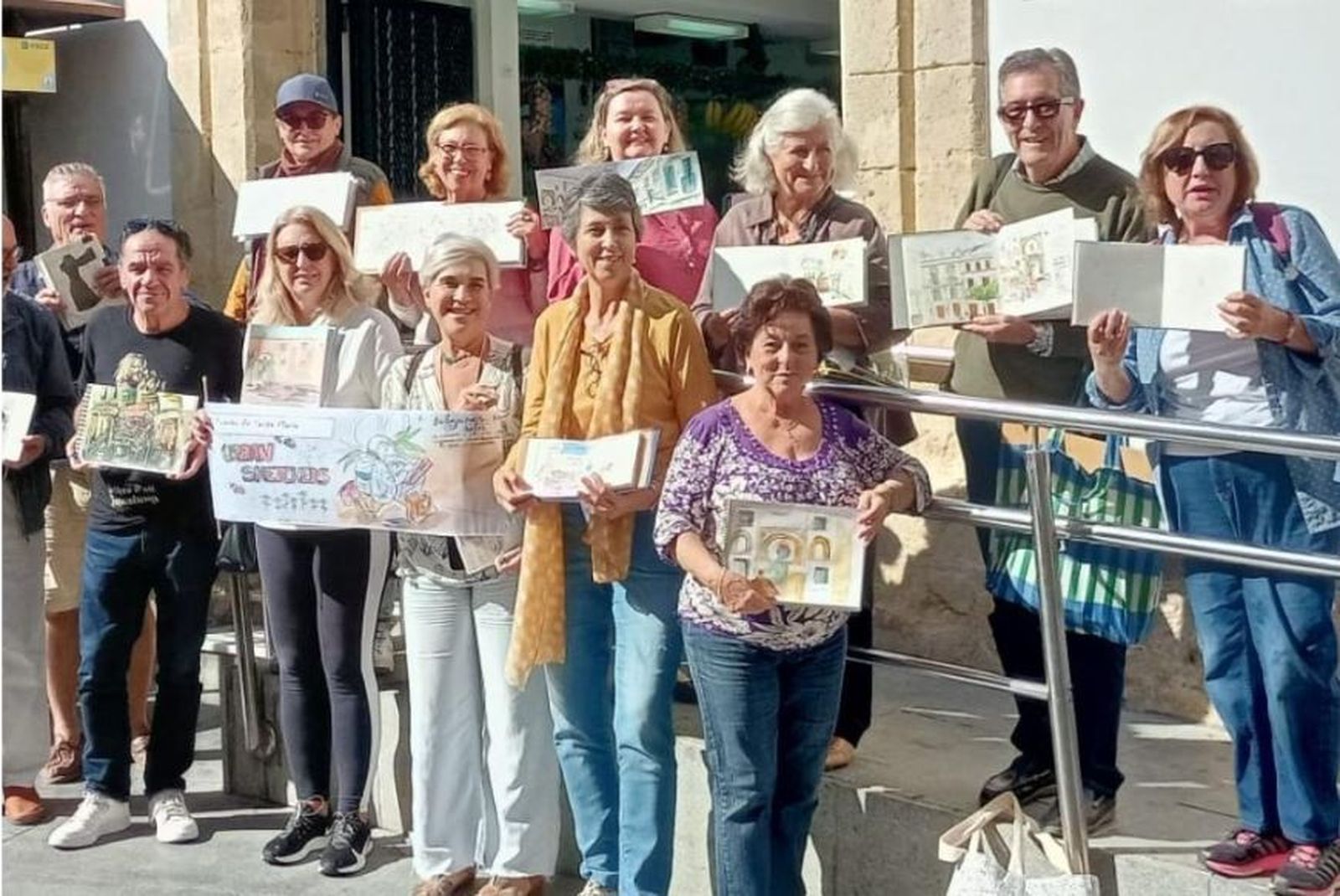 El Puerto Urban Sketchers, en una de sus salidas por la ciudad.