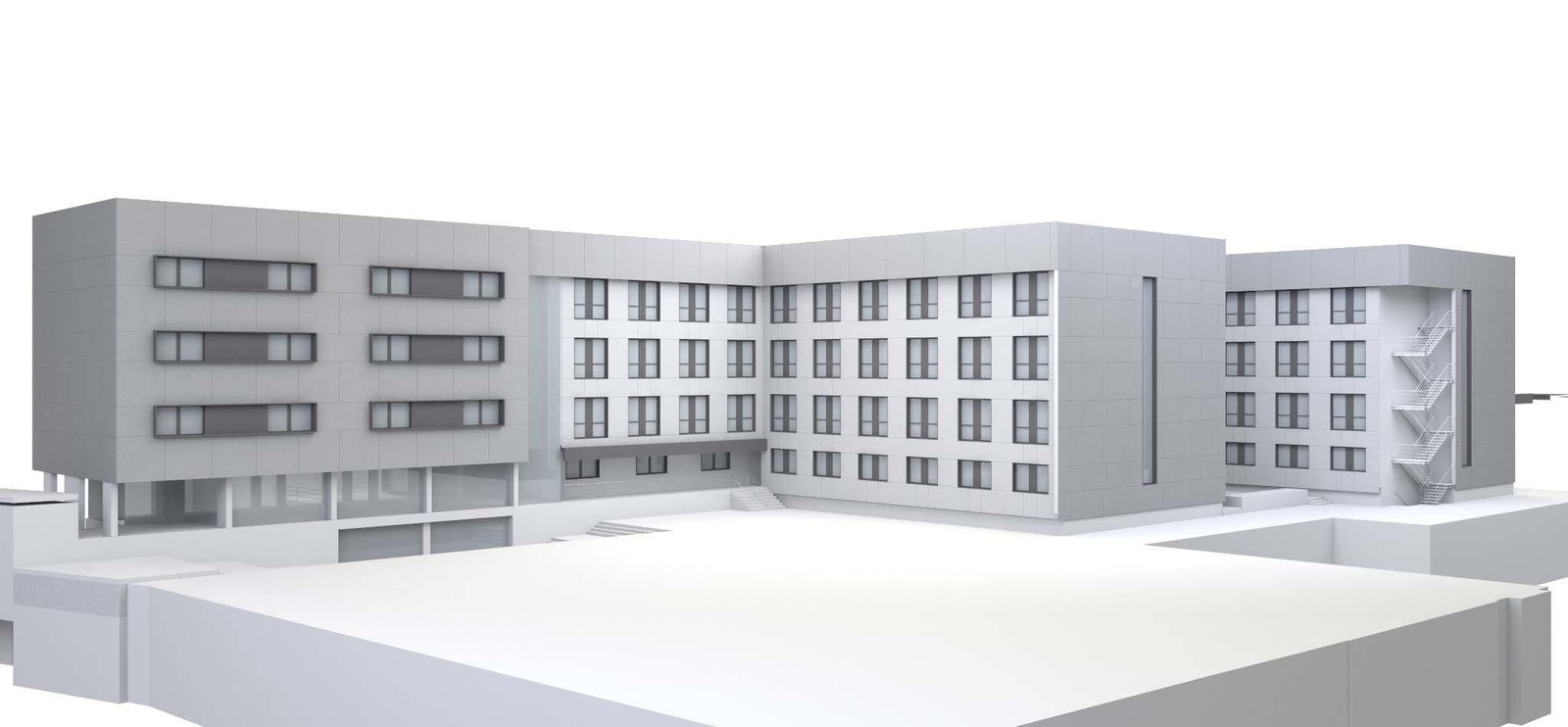 Recreación virtual de la nueva residencia de estudiantes de Nervión.