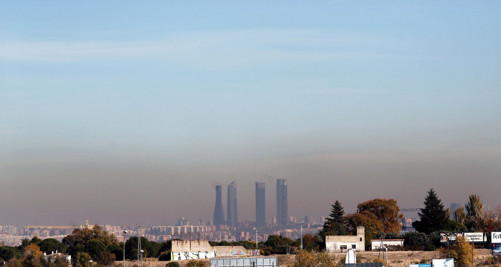 'Boina' de contaminación en Madrid.