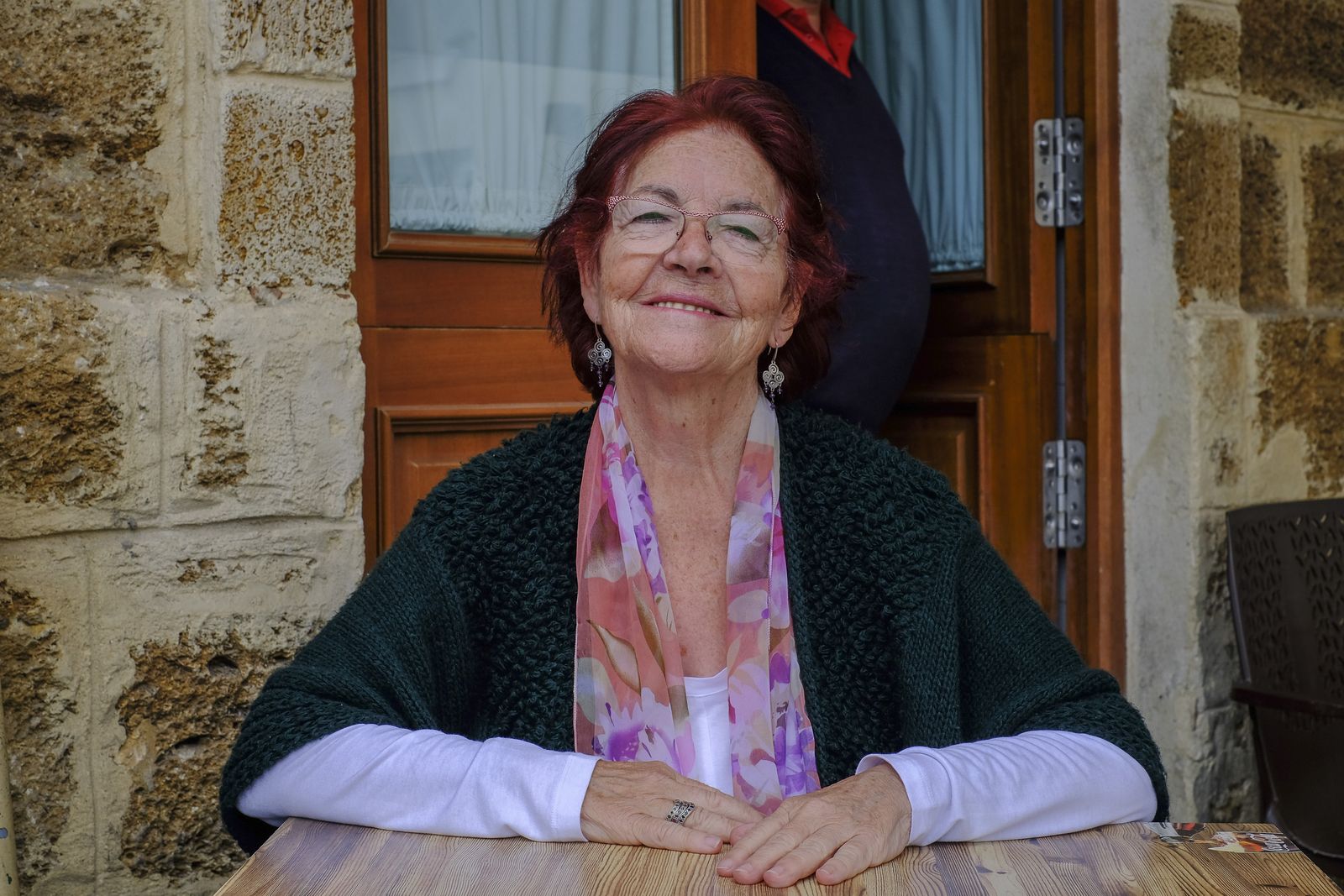 Aurora Marchante el pasado jueves en la terraza del bar Andaluz, de la plaza de San Antonio.