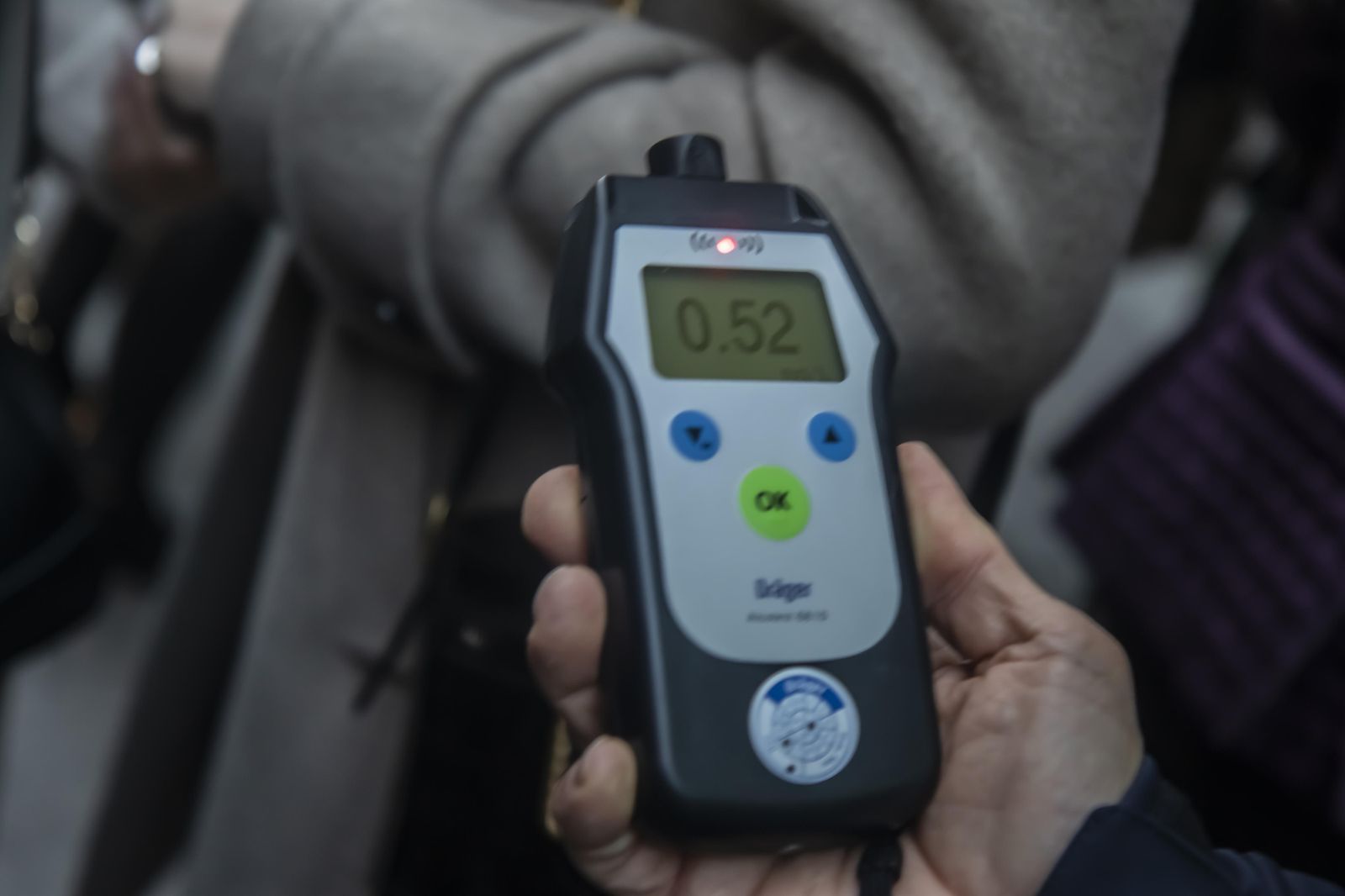 Una prueba de verificación de alcoholemia.