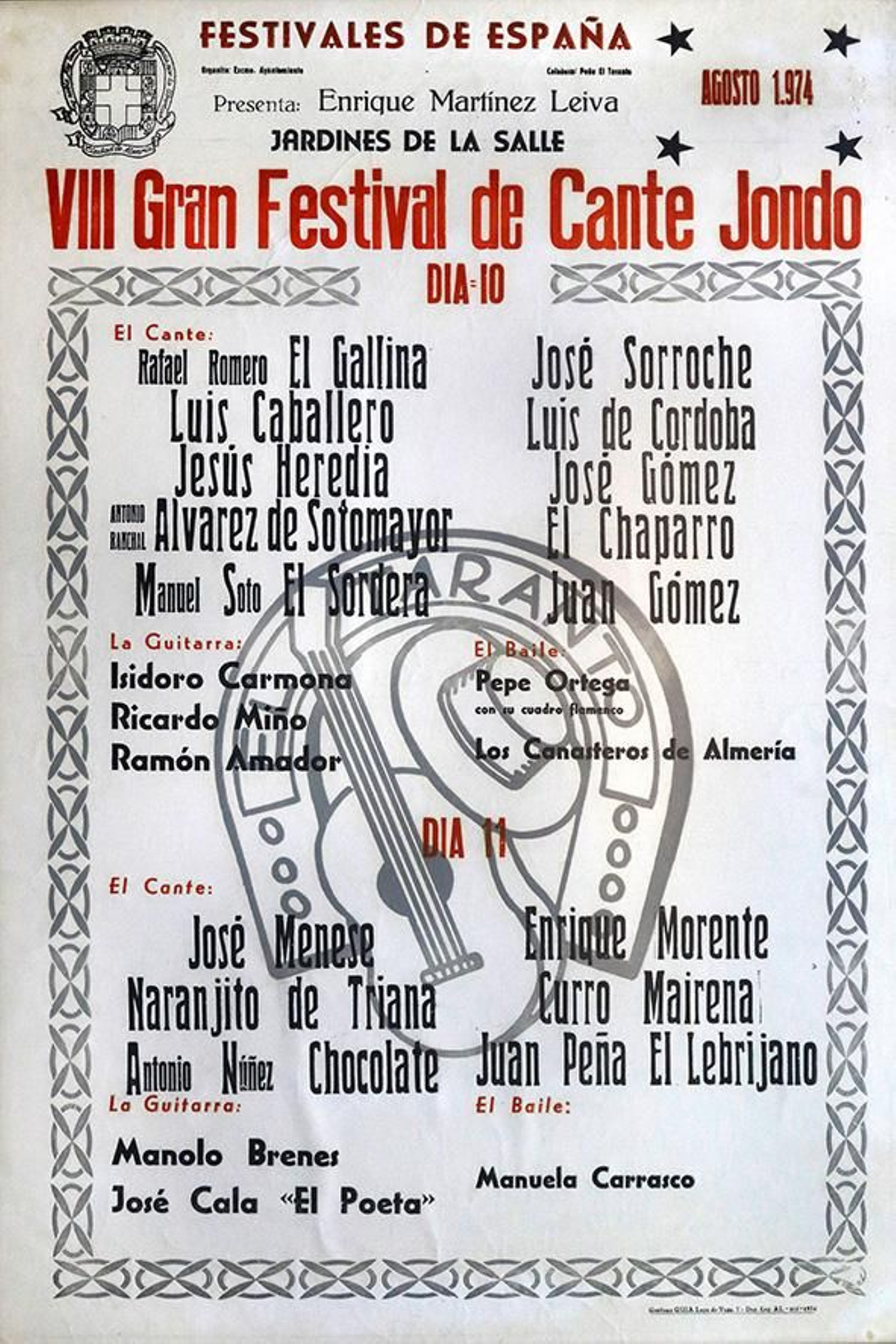 Cartel del  Festival Flamenco de 1974