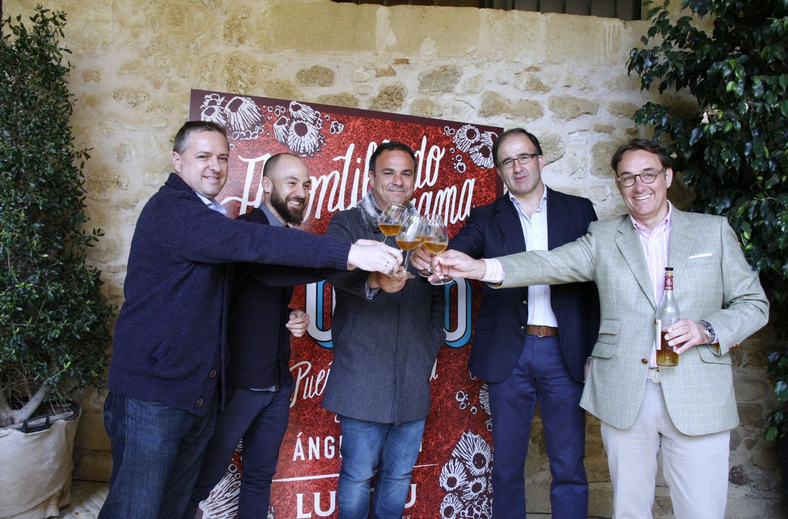 Responsables de Lustau y Aponiente, ayer, en el Castillo de San Marcos.