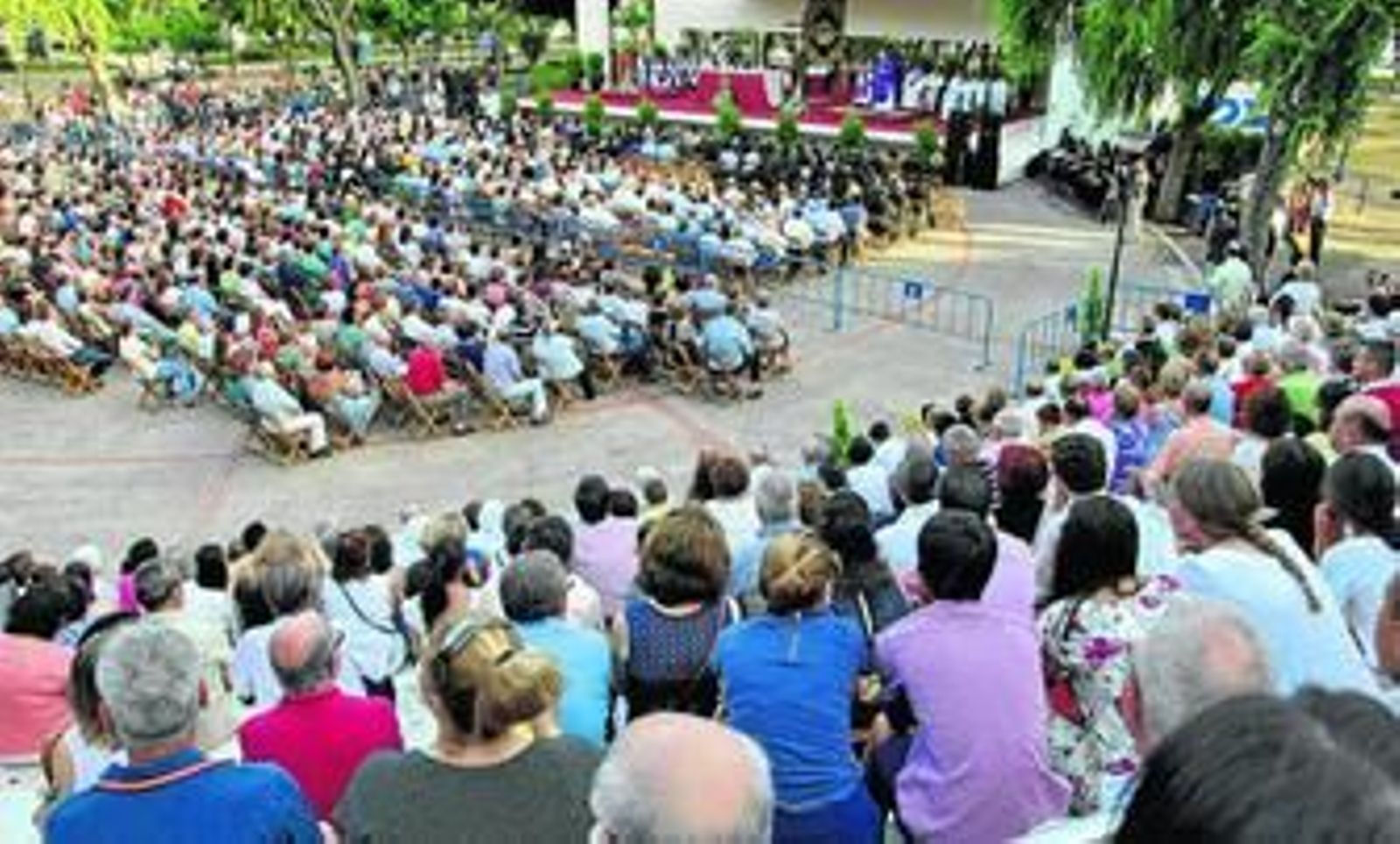 Funeral conjunto por las cinco víctimas del Alvia celebrado en el parque Almirante Laulhé el pasado 1 de agosto.
