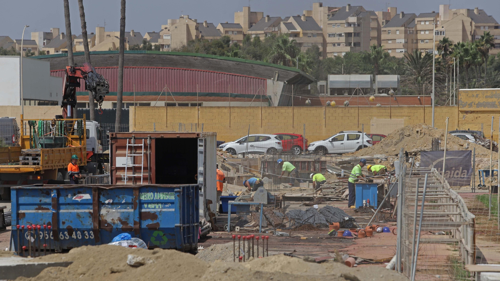 Foto de las obras del estadio municipal de La Línea