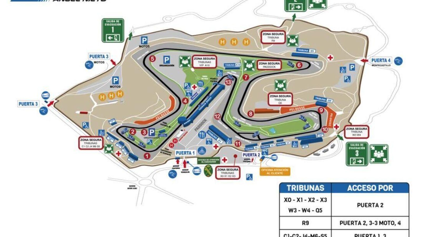 Plano de acceso a las tribunas. Plano de acceso a las tribunas.