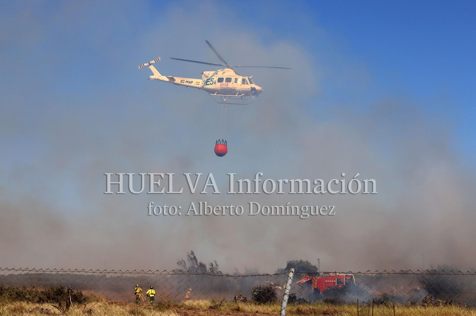 Imágenes del incendio en Doñana