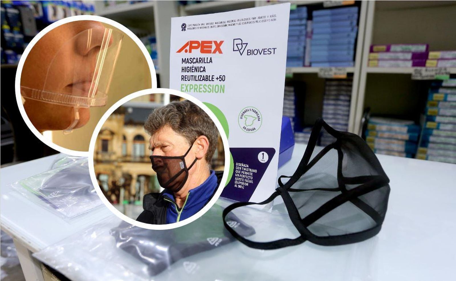 Mascarillas transparentes de rejilla