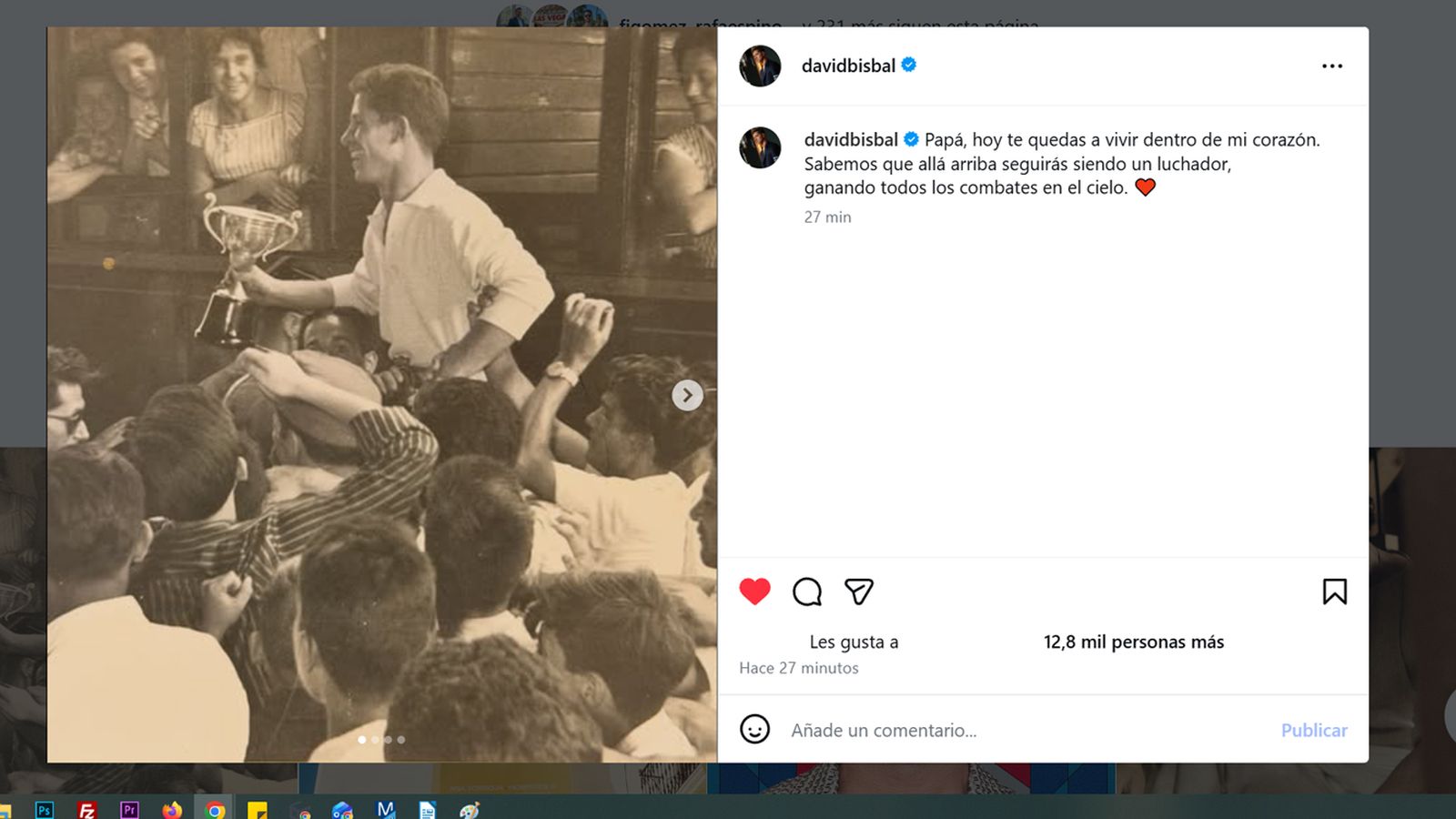 David Bisbal se despide de su padre, José Bisbal, fallecido a los 84 años